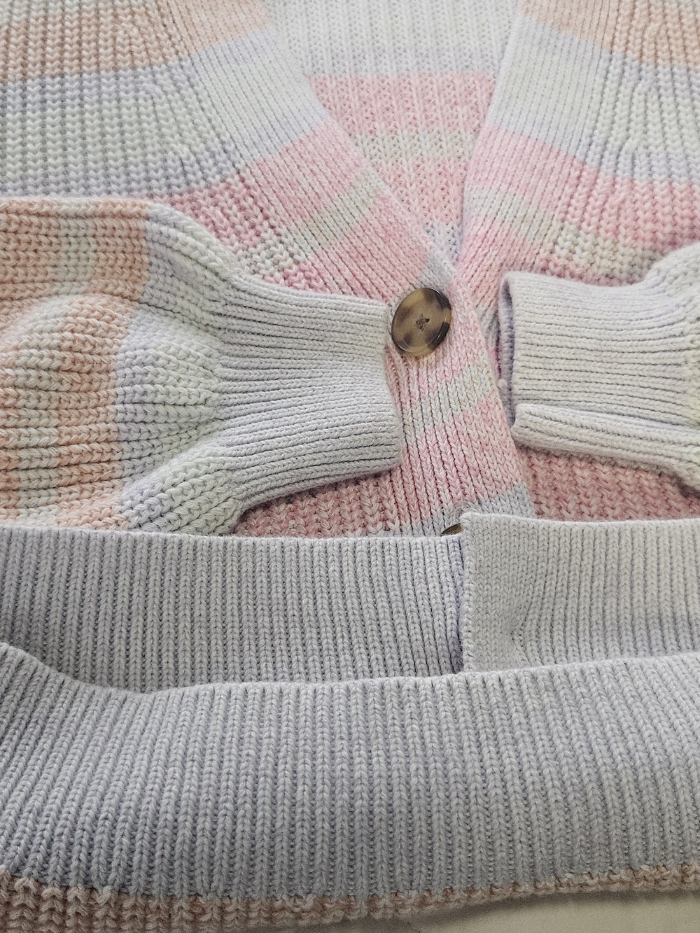 GAP Pastel Striped Button-Front Cardigan in Pink, Peach, Cream, Light Blue - Picture 6 of 6